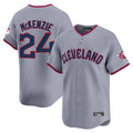 Friene C.Guardians #24 Triston McKenzie Player Gray Road Limited Home Game Stitched Jerseys
