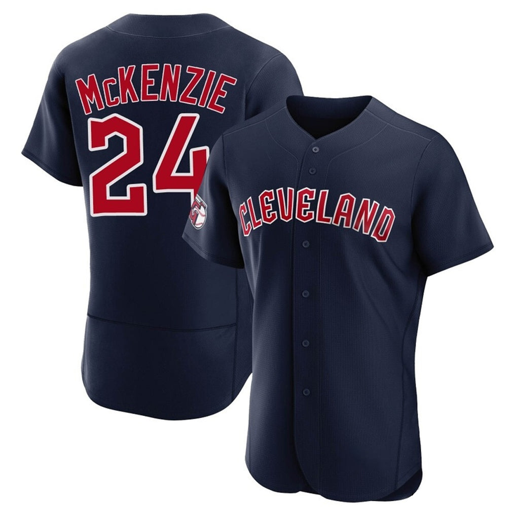 Friene C.Guardians #24 Triston McKenzie Player Navy Limited Elite Home Stitched Jerseys