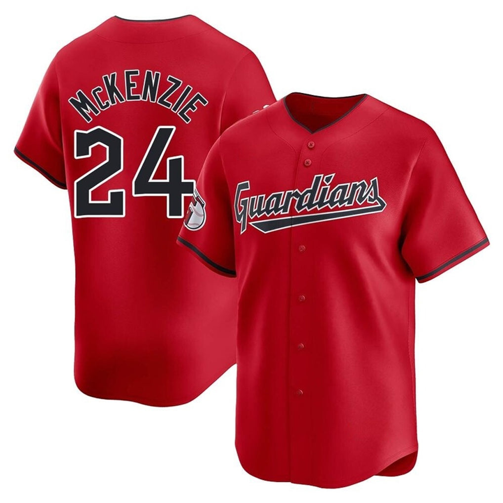 Friene C.Guardians #24 Triston McKenzie Player Red Limited Home Stitched Jerseys
