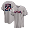 Friene C.Guardians #27 Austin Hedges Player Gray Game Home Stitched Jerseys