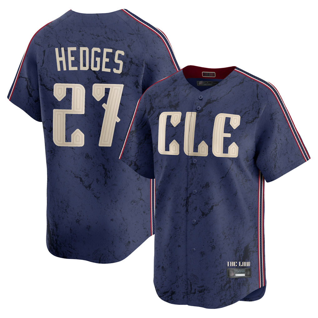 Friene C.Guardians #27 Austin Hedges Player Navy City Connect Limited Home Stitched Jerseys