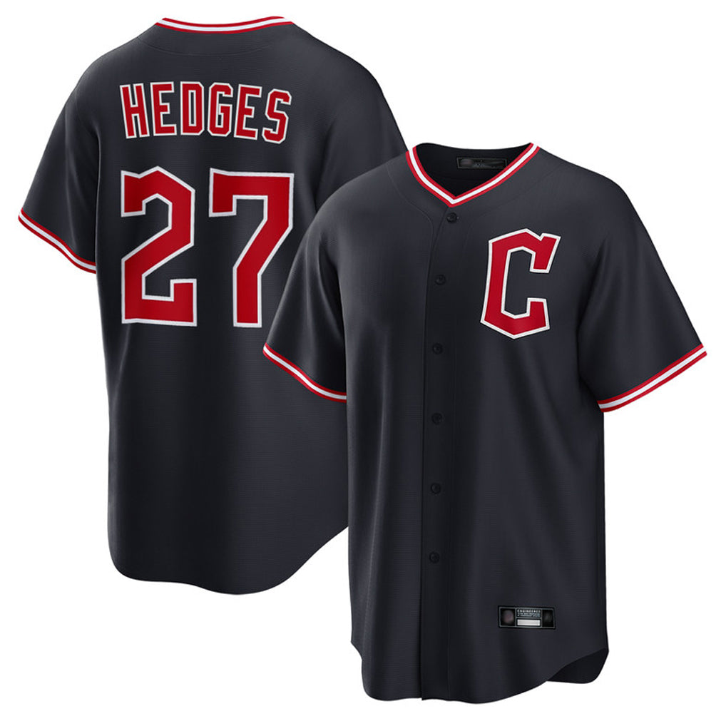 Friene C.Guardians #27 Austin Hedges Player Navy Game Home Stitched Jerseys