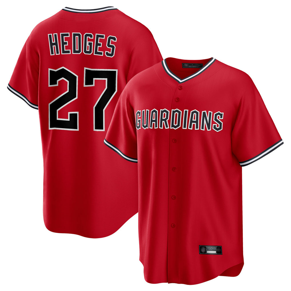 Friene C.Guardians #27 Austin Hedges Player Red Home Game Stitched Jerseys