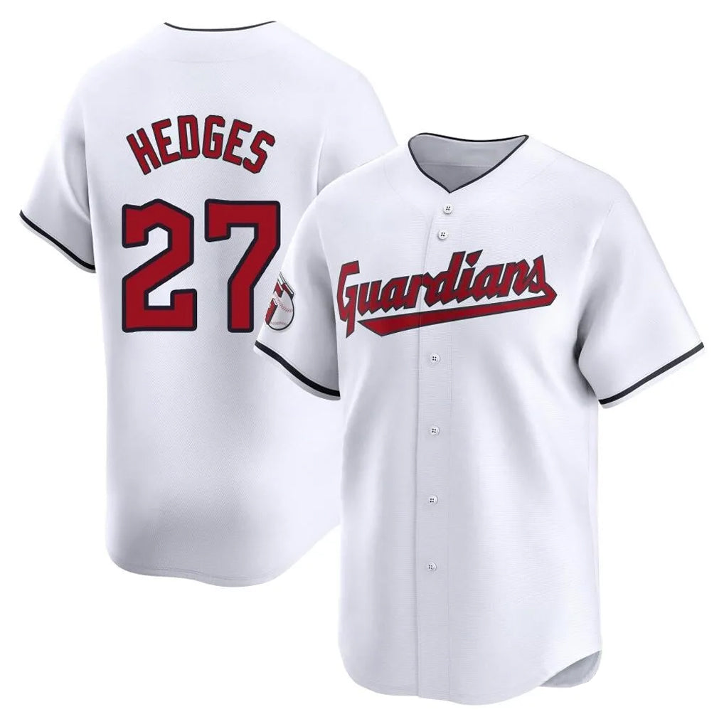 Friene C.Guardians #27 Austin Hedges Player White Limited Home Stitched Jerseys