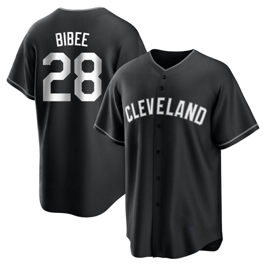 Friene C.Guardians #28 Tanner Bibee Player Black Home Game Stitched Jerseys