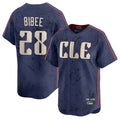 Friene C.Guardians #28 Tanner Bibee Player Navy City Connect Limited Home Stitched Jerseys