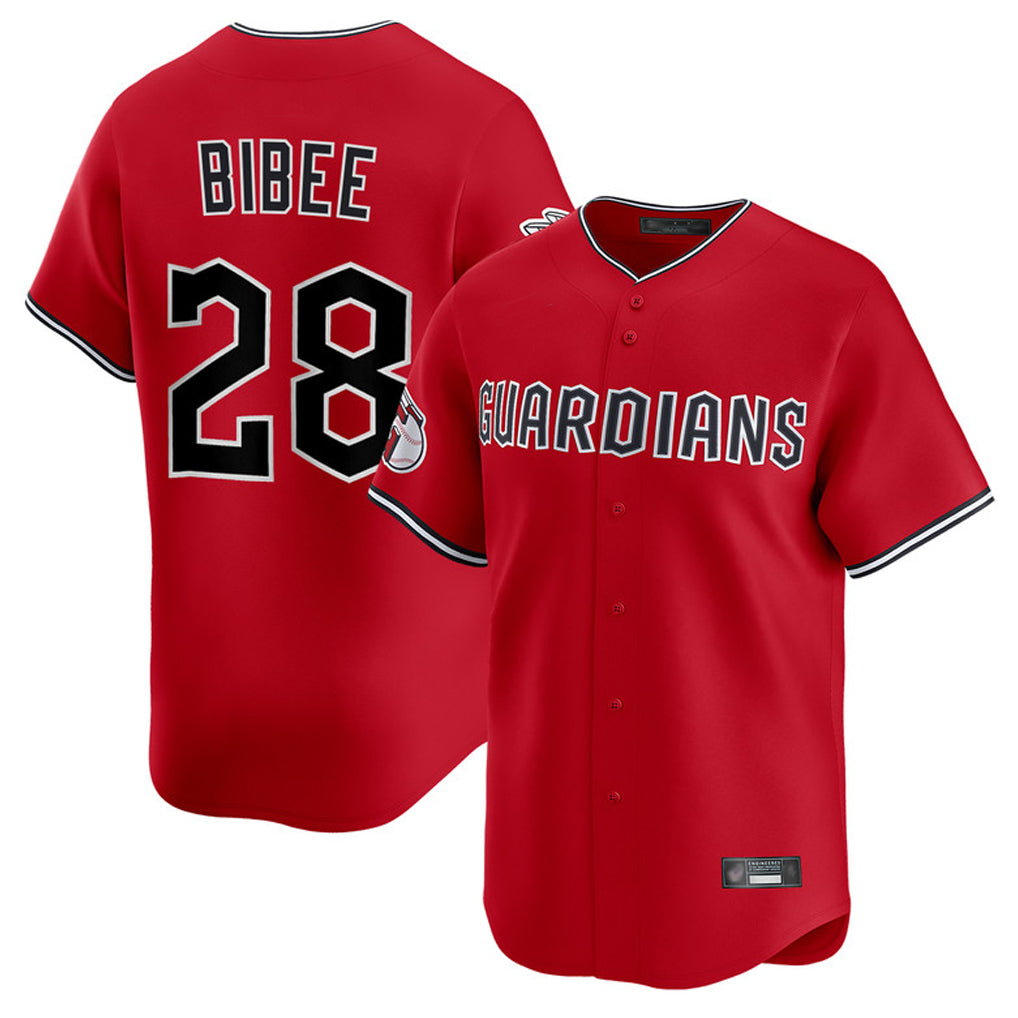 Friene C.Guardians #28 Tanner Bibee Player Red Limited Home Stitched Jerseys