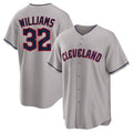 Friene C.Guardians #32 Gavin Williams Player Gray Game Home Stitched Jerseys