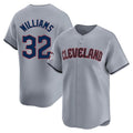 Friene C.Guardians #32 Gavin Williams Player Gray Road Limited Home Stitched Jerseys