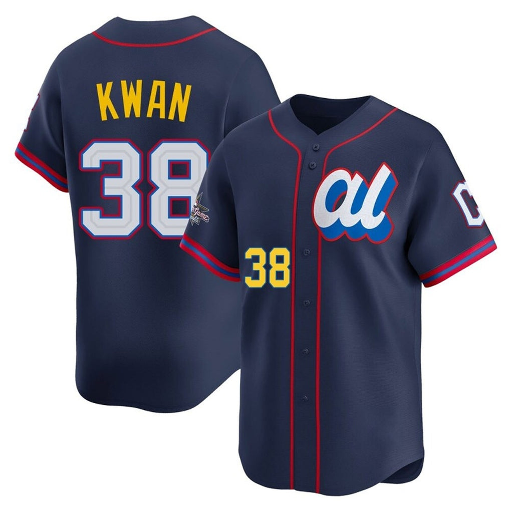 Friene C.Guardians #38 Steven Kwan Player Navy American League All-Star Edition Limited Home Stitched Jerseys