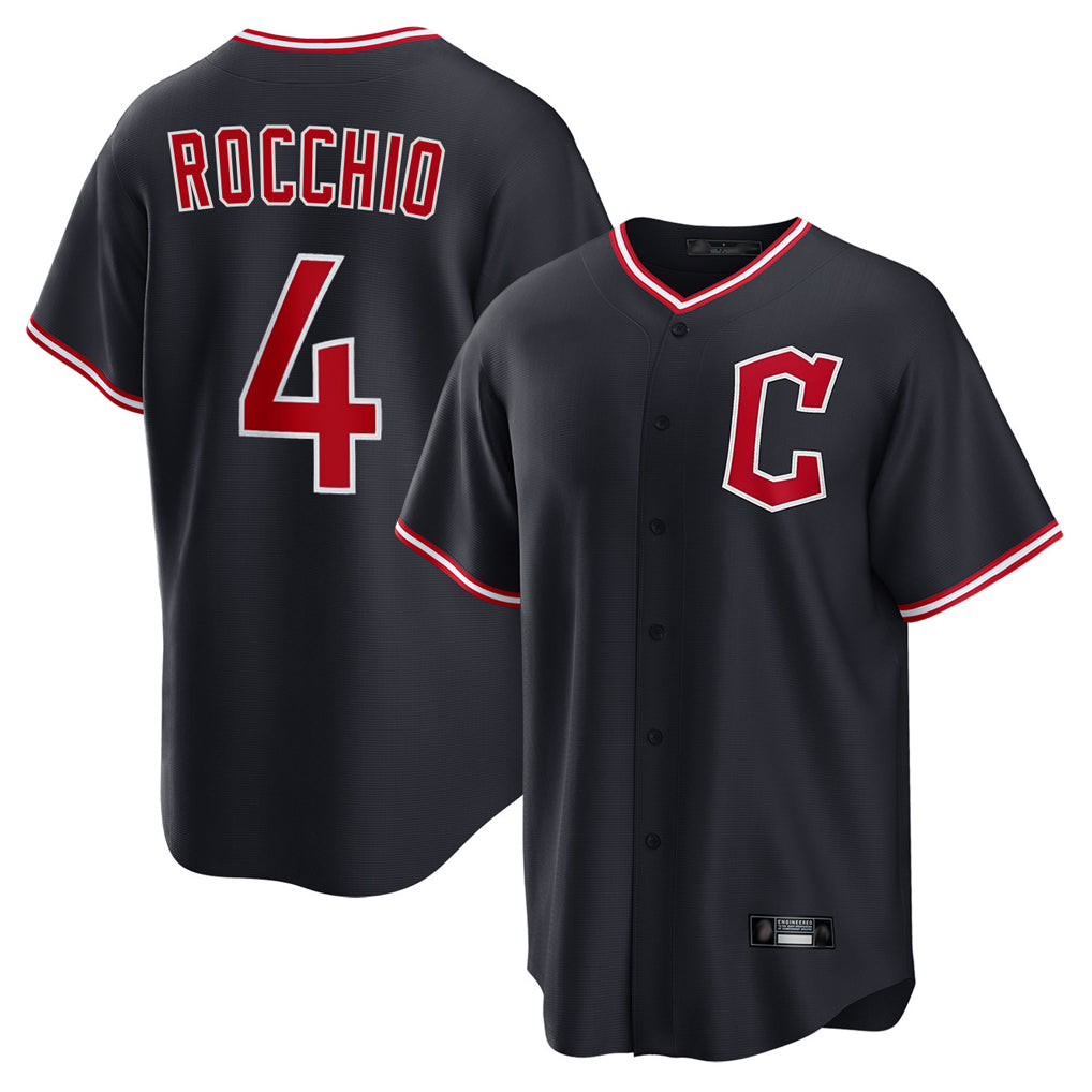 Friene C.Guardians #4 Brayan Rocchio Player Navy Home Game Stitched Jerseys
