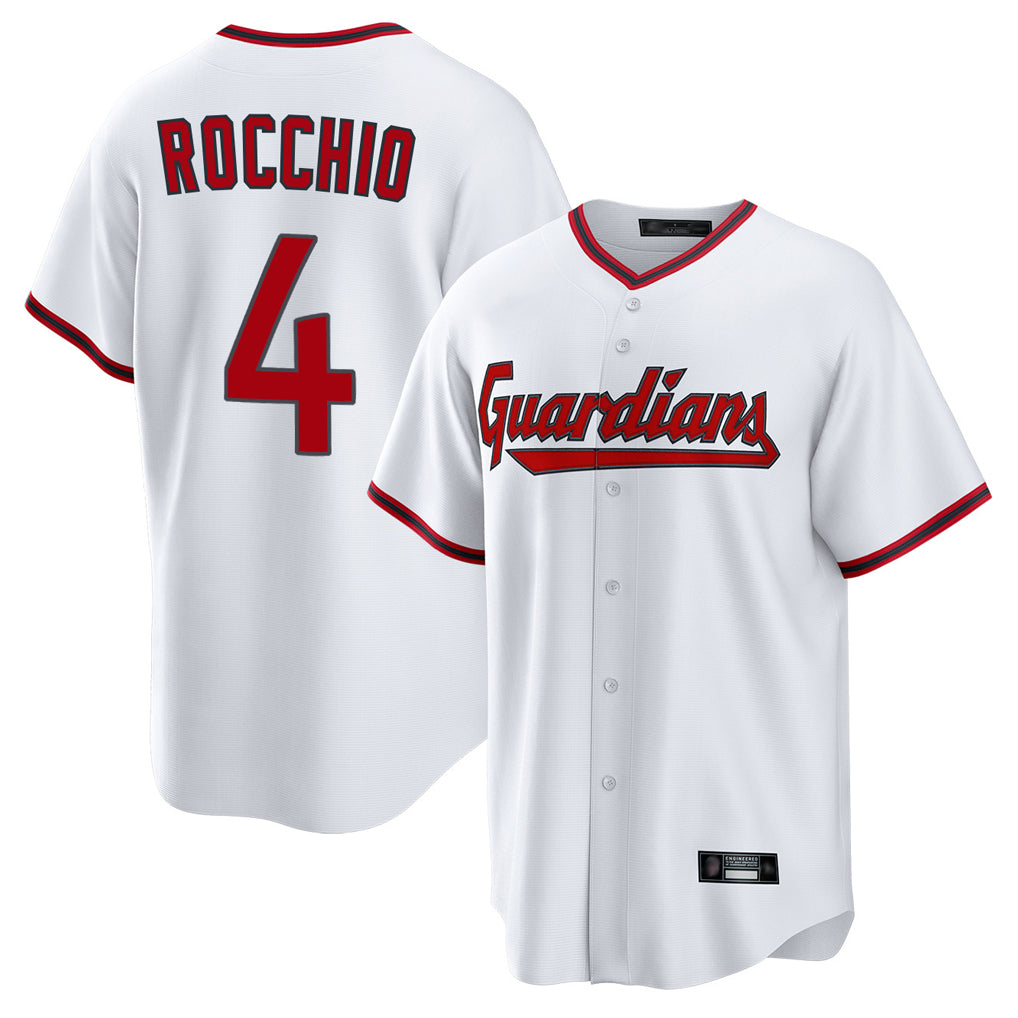 Friene C.Guardians #4 Brayan Rocchio Player White Game Home Stitched Jerseys