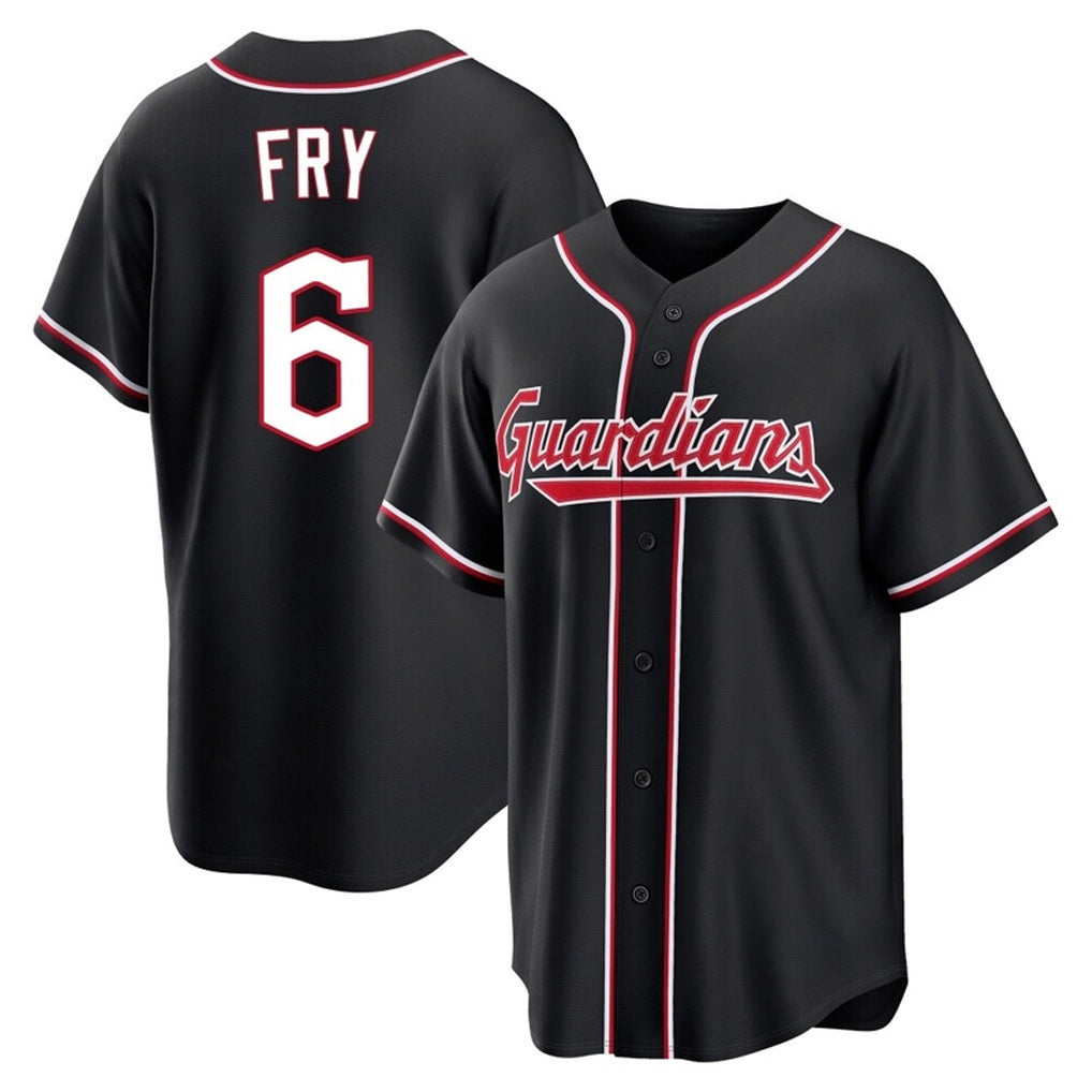 Friene C.Guardians #6 David Fry Player Black Fashion Out Home Game Stitched Jerseys