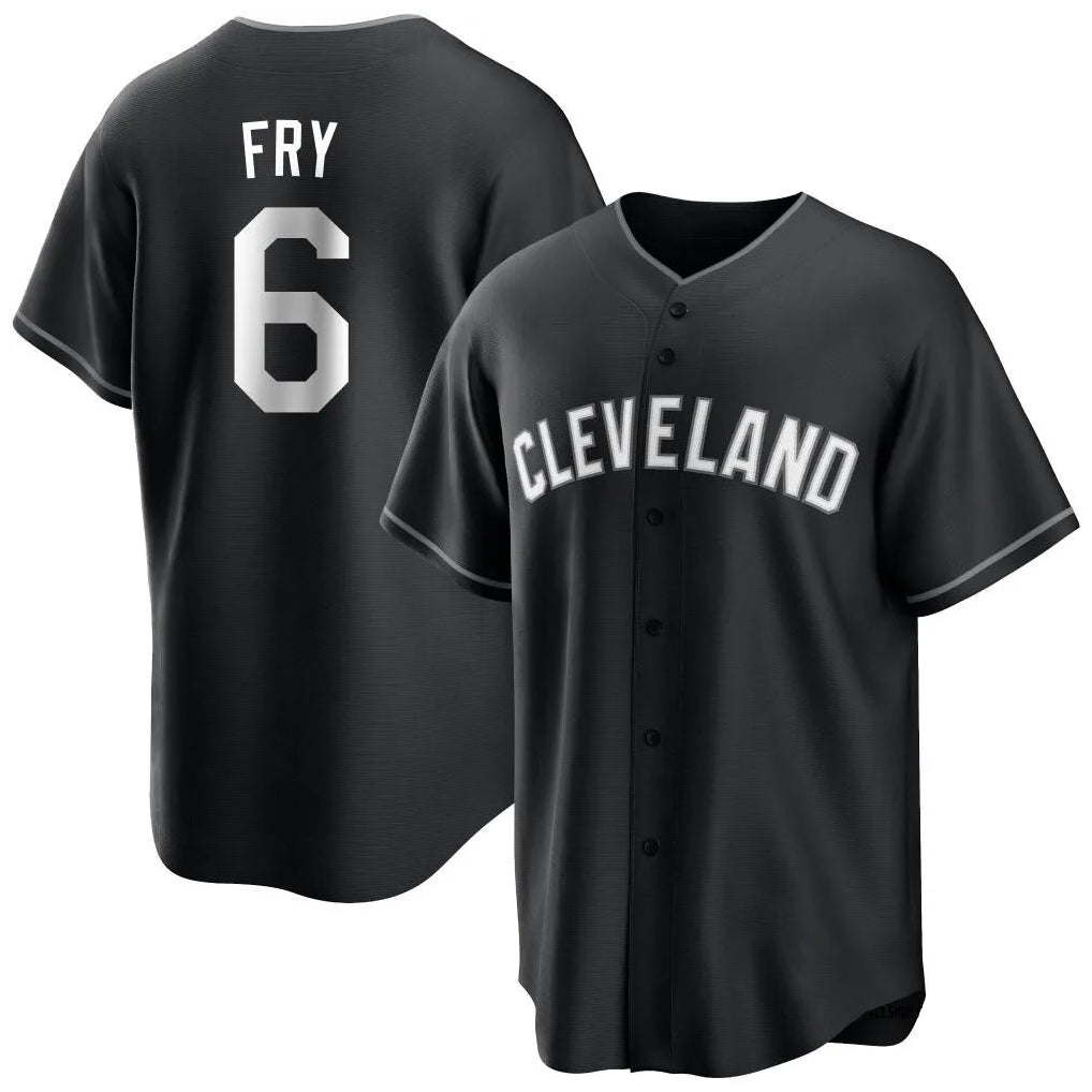 Friene C.Guardians #6 David Fry Player Black Fashion Out Home Game Stitched Jerseys