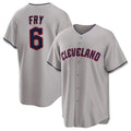Friene C.Guardians #6 David Fry Player Gray Game Home Stitched Jerseys