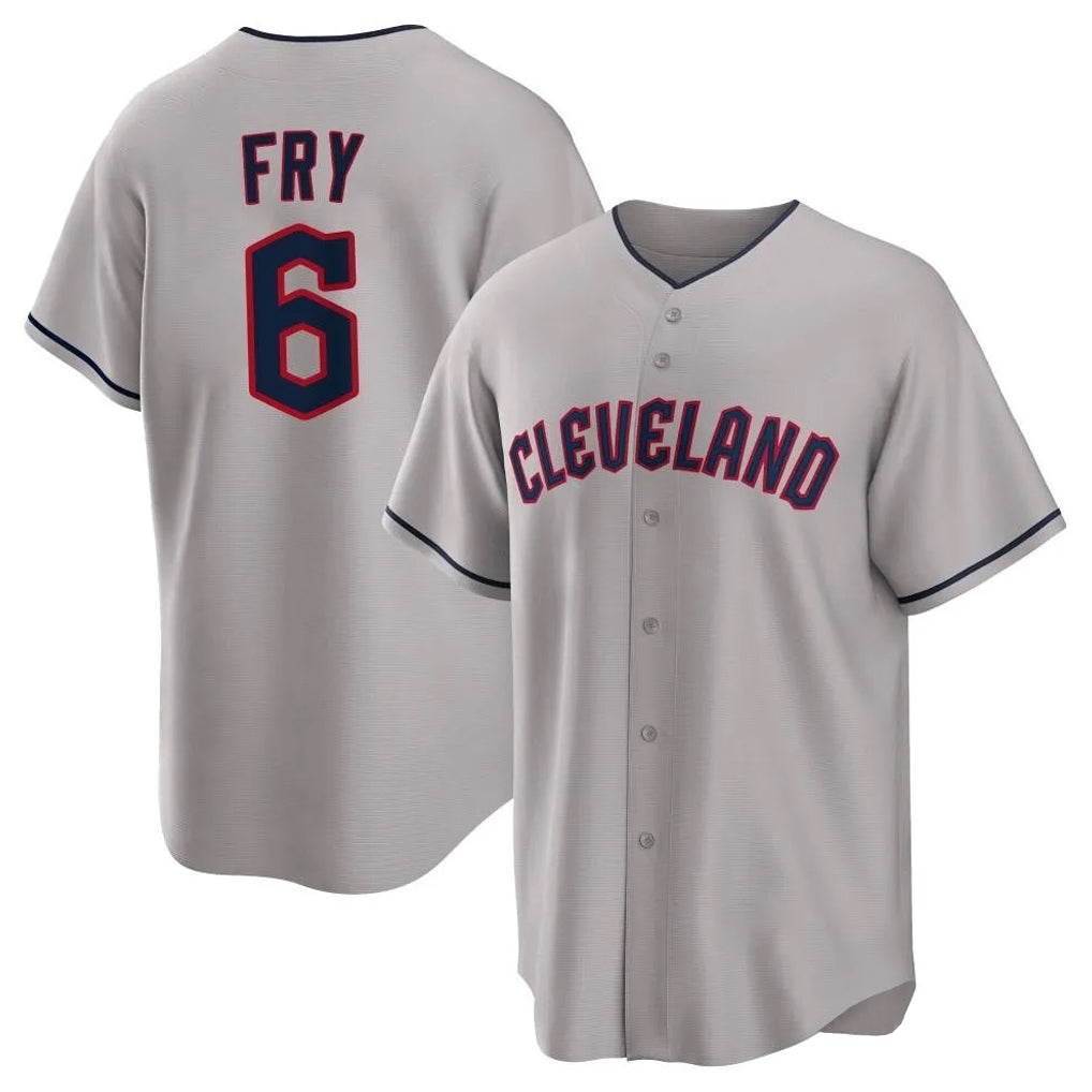 Friene C.Guardians #6 David Fry Player Gray Game Home Stitched Jerseys