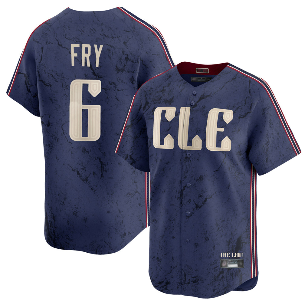 Friene C.Guardians #6 David Fry Player Navy City Connect Limited Home Stitched Jerseys