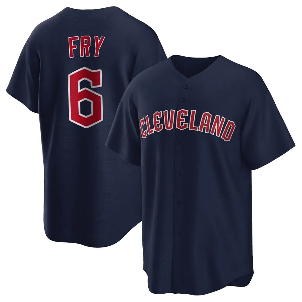 Friene C.Guardians #6 David Fry Player Navy Game Home Stitched Jerseys