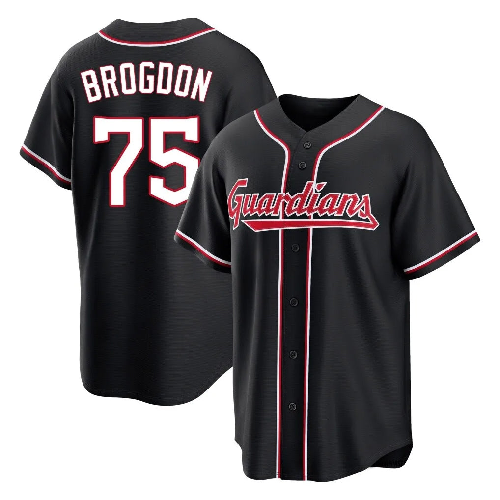 Friene C.Guardians #75 Connor Brogdon Player Black Fashion Out Home Game Stitched Jerseys