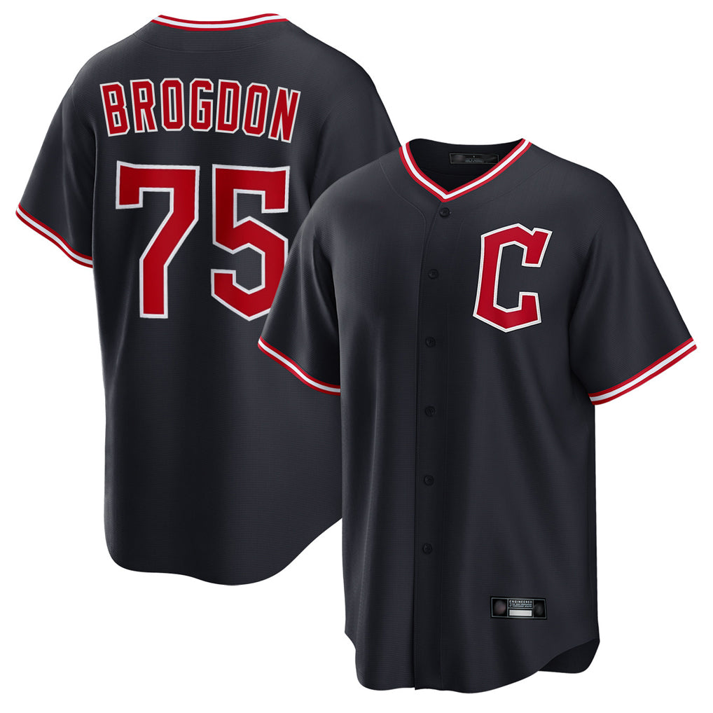 Friene C.Guardians #75 Connor Brogdon Player Navy Home Game Stitched Jerseys