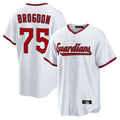 Friene C.Guardians #75 Connor Brogdon Player White Game Home Stitched Jerseys