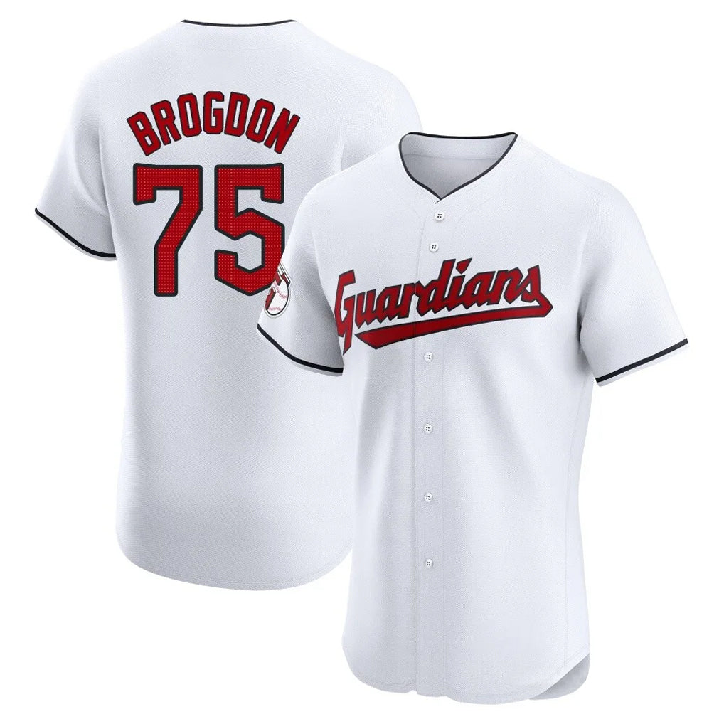 Friene C.Guardians #75 Connor Brogdon Player White Limited Elite Home Stitched Jerseys