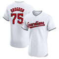 Friene C.Guardians #75 Connor Brogdon Player White Limited Elite Home Stitched Jerseys