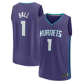 Friene C.Hornets #1 LaMelo Ball Purple Fast Break Replica Player Jerseys - Statement Edition