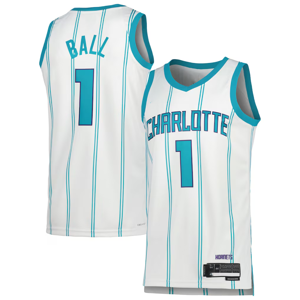 Friene C.Hornets #1 LaMelo Ball  White Swingman Jerseys - Association Edition