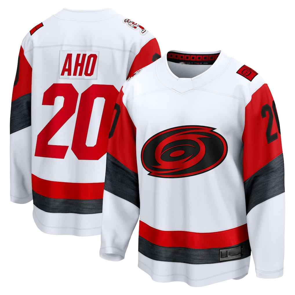Friene C.Hurricanes #20 Sebastian Aho White Away Breakaway Stitched Jerseys