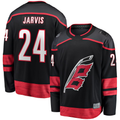 Friene C.Hurricanes #24 Seth Jarvis Black Home Breakaway Stitched Jerseys
