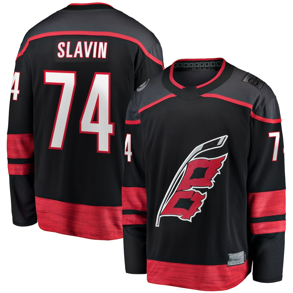 Friene C.Hurricanes #74 Jaccob Slavin Black Home Breakaway Player Stitched Jerseys