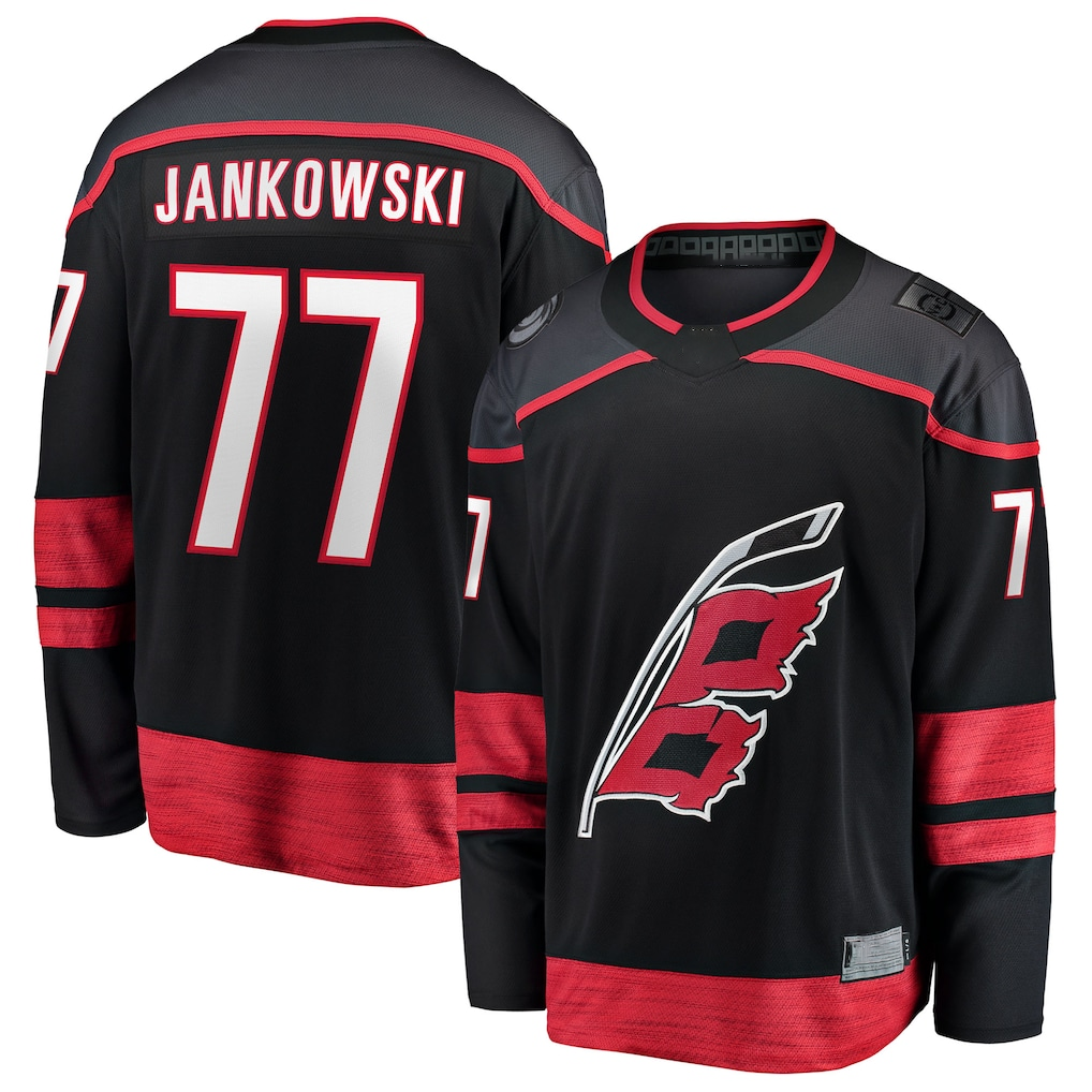 Friene C.Hurricanes #77 Mark Jankowski Black Home Breakaway Stitched Jerseys