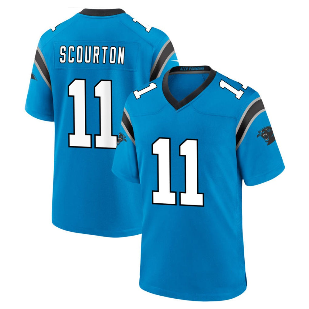 Friene C.Panthers #11 Nic Scourton Player Blue Home Game Stitched Jerseys