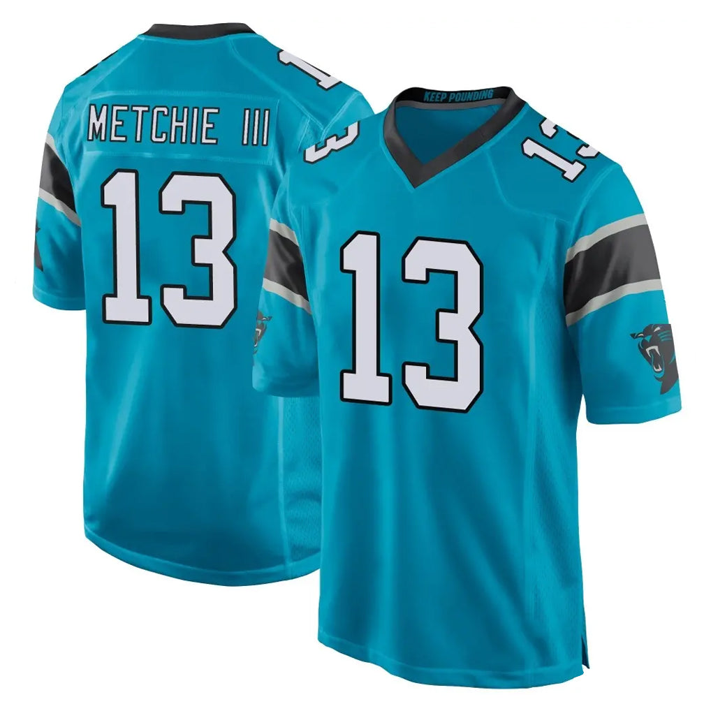 Friene C.Panthers #13 John Metchie III Player Blue Game Stitched Jerseys
