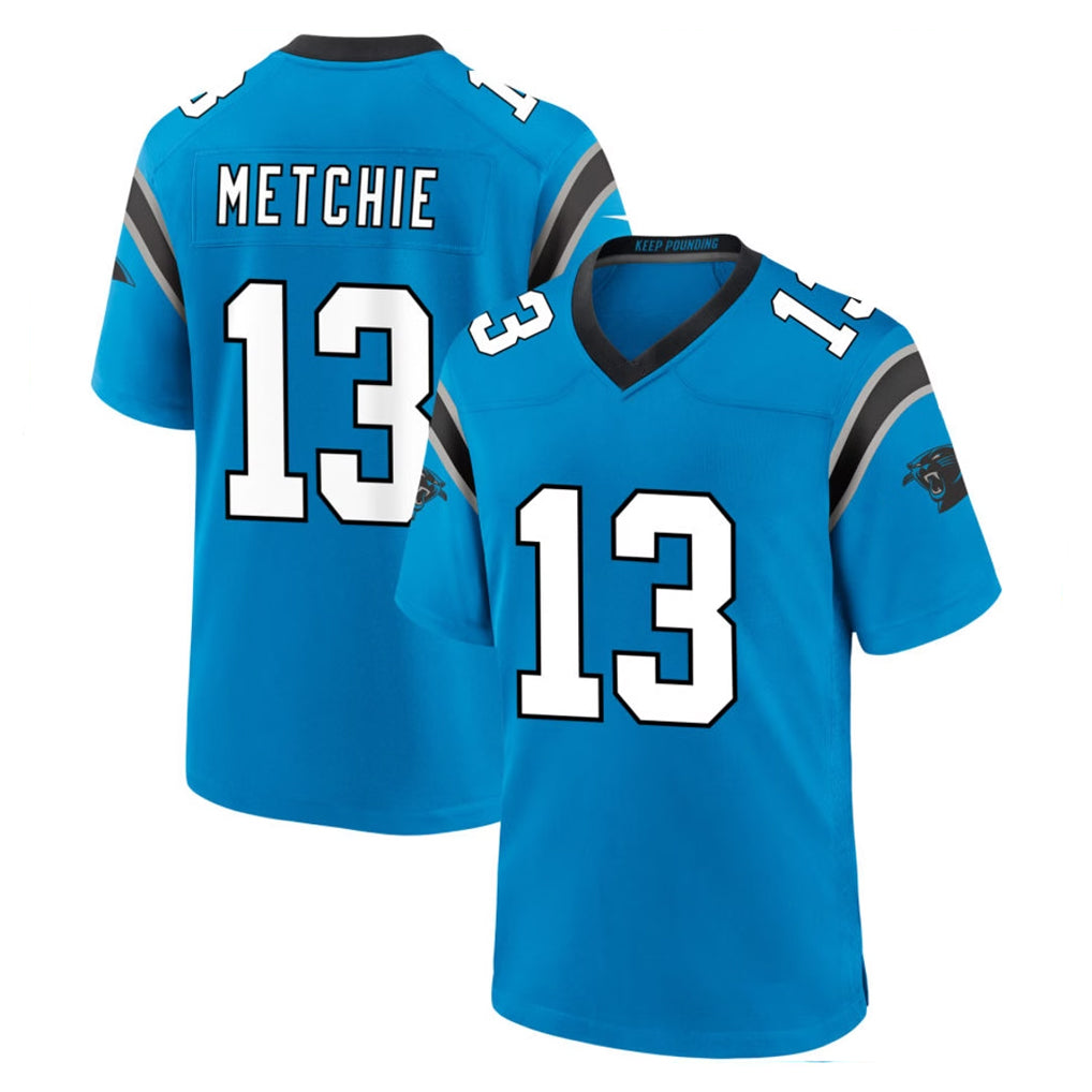 Friene C.Panthers #13 John Metchie III Player Blue Home Game Stitched Jerseys