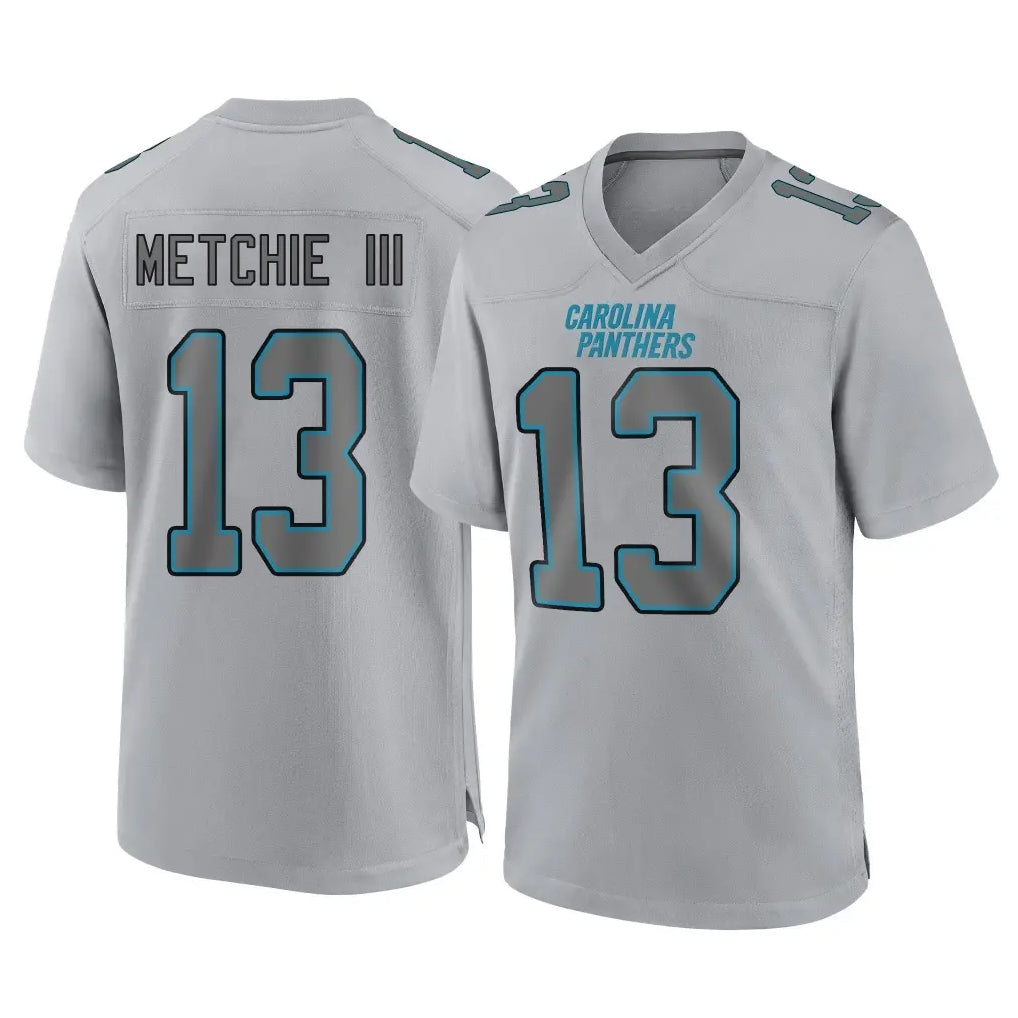 Friene C.Panthers #13 John Metchie III Player Gray Atmosphere Fashion Game Stitched Jerseys