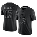 Friene C.Panthers #17 Xavier Legette Player Black REFLECTIVE Limited Stitched Jerseys