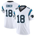 Friene C.Panthers #18 Jalen Coker Player White Vapor F.U.S.E. Limited Home Game Stitched Jerseys