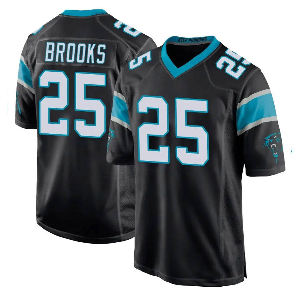 Friene C.Panthers #25 Jonathon Brooks Player Black Home Game Stitched Jerseys