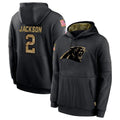 Friene C.Panthers #2 Michael Jackson Player Black Salute to Service Pullover Hoodies Limited Game Stitched Jerseys