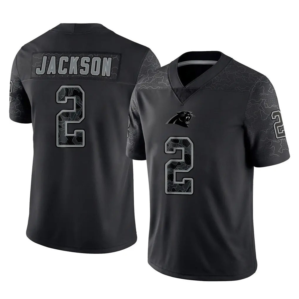 Friene C.Panthers #2 Mike Jackson Player Black Limited Reflective Game Stitched Jerseys