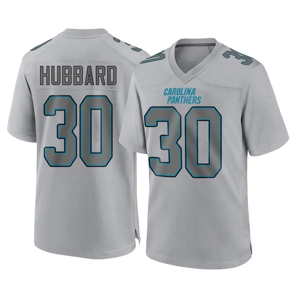 Friene C.Panthers #30 Chuba Hubbard Player Gray Atmosphere Fashion Game Stitched Jerseys