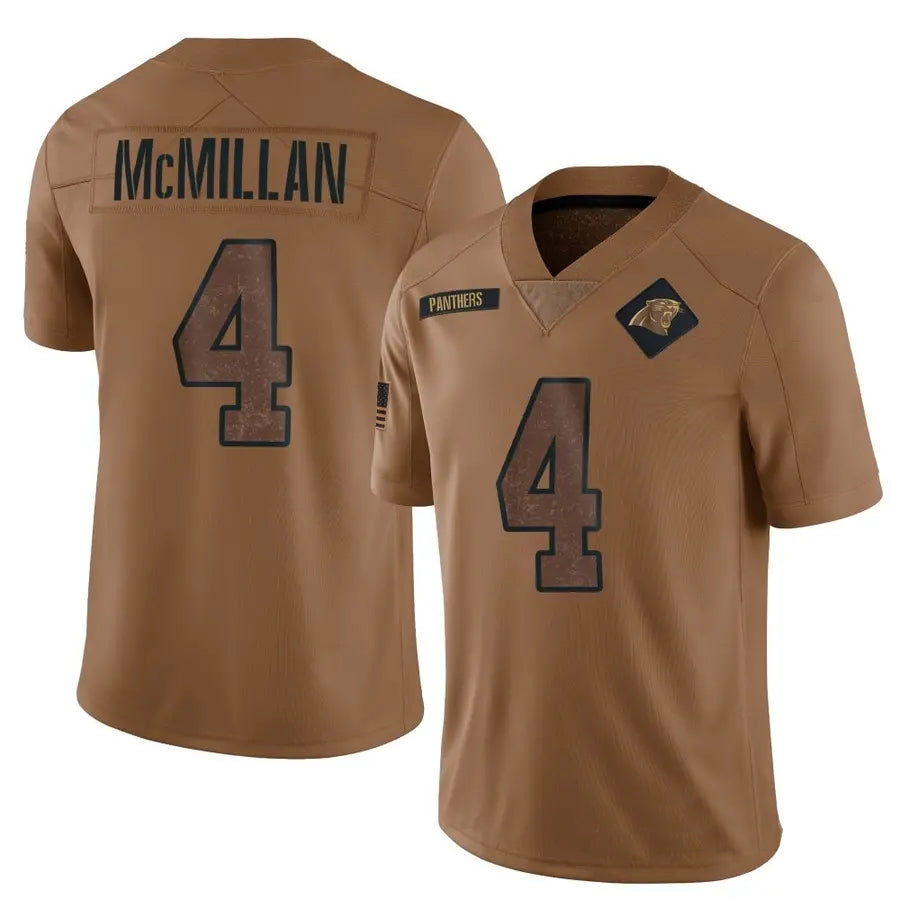 Friene C.Panthers #4 Tetairoa McMillan Player Brown Salute To Service Limited Stitched Jerseys
