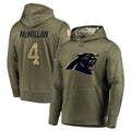 Friene C.Panthers #4 Tetairoa McMillan Player Olive Salute to Service Limited Hoodies Stitched Jerseys