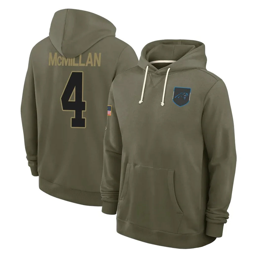 Friene C.Panthers #4 Tetairoa McMillan Player Salute to Service Hoodies Stitched Jerseys