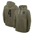 Friene C.Panthers #4 Tetairoa McMillan Player Salute to Service Hoodies Stitched Jerseys