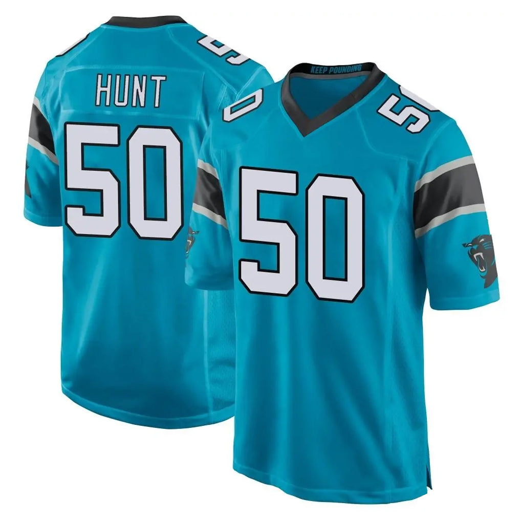 Friene C.Panthers #50 Robert Hunt Player Blue Game Stitched Jerseys