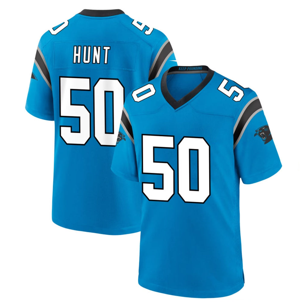 Friene C.Panthers #50 Robert Hunt Player Blue Home Game Stitched Jerseys