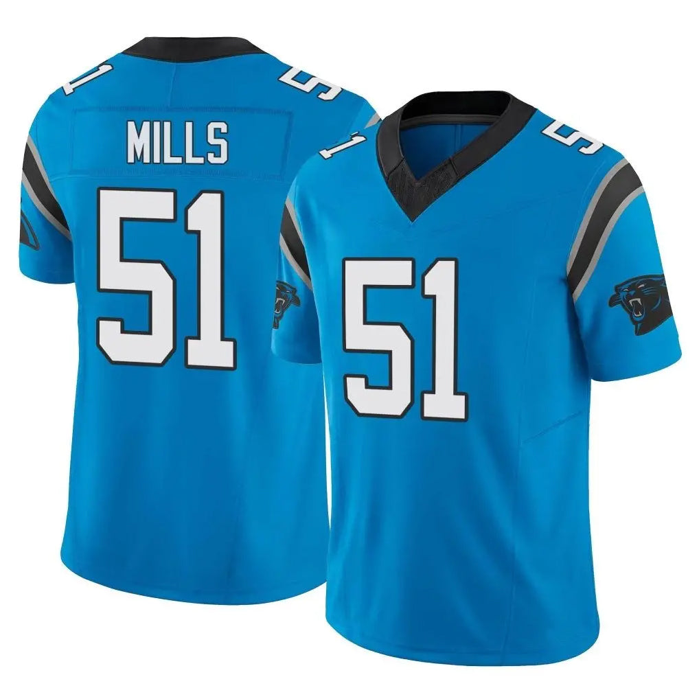 Friene C.Panthers #51 Sam Mills Player Blue Vapor F.U.S.E. Limited Home Game Stitched Jerseys